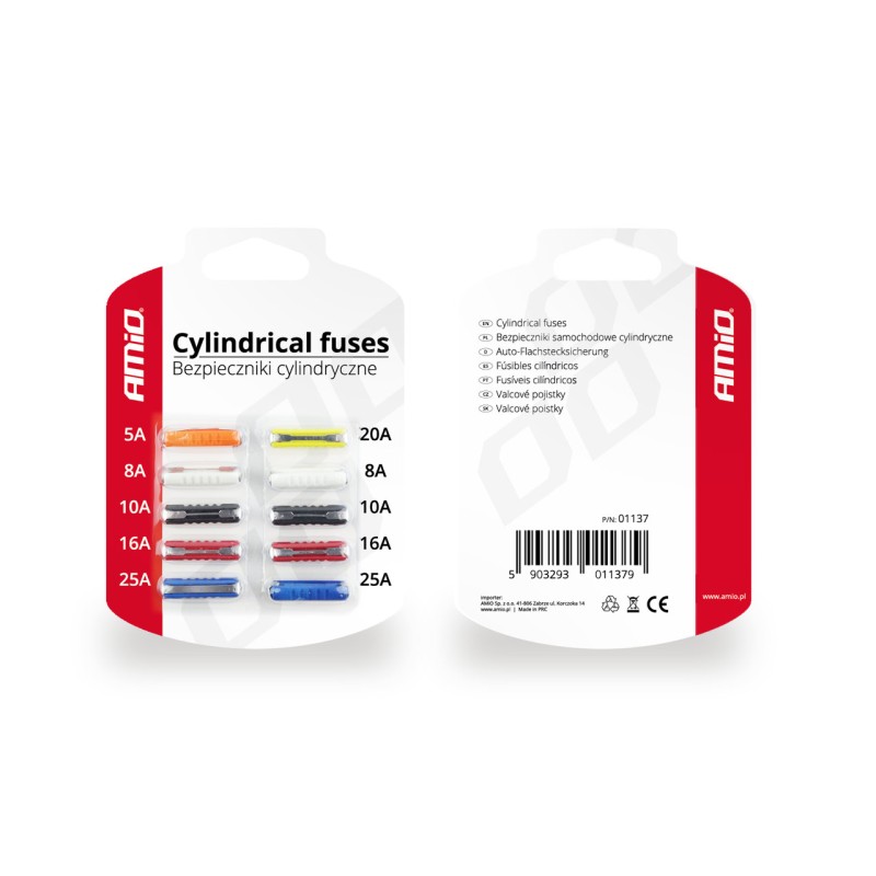 FUSIBILI CILINDRICI BLISTER 10PZ