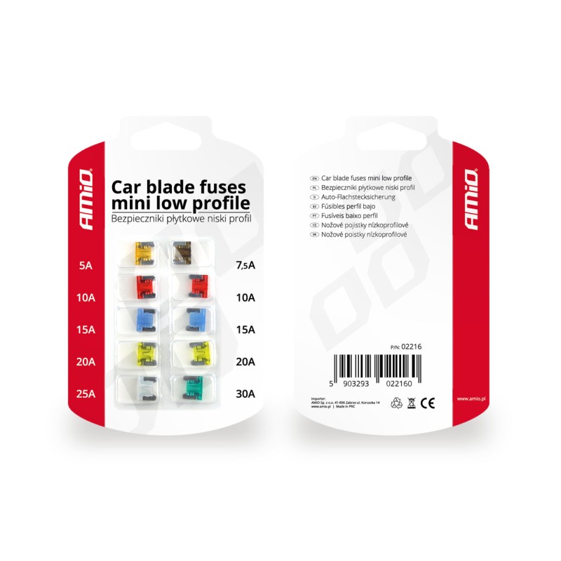 MINI FUSIBILI PROFILO RIBASSATO BLISTER 10 PZ