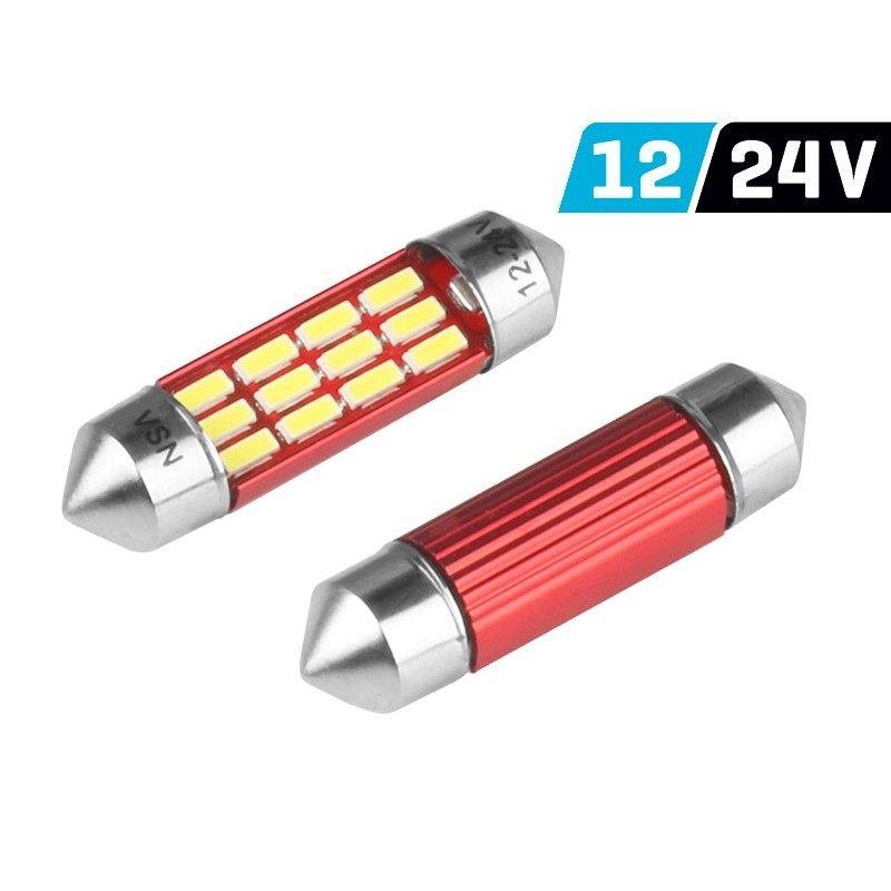 C5W 36mm 12/24V 12SMD  4014 LED CANBUS VISION
