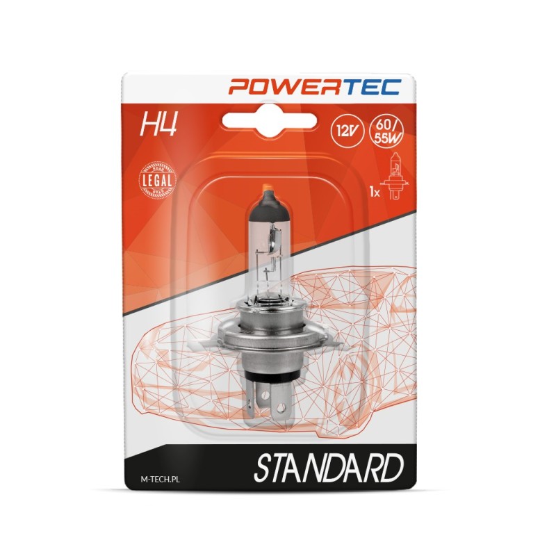 H4 12V 60/55W P43t POWERTEC BLISTER